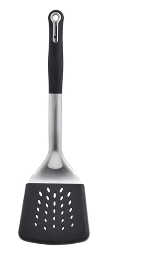 BERGNER Master Pro Non-Stick Slotted Turner Spatula with Silicone Cover (Black), Standard
